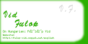 vid fulop business card